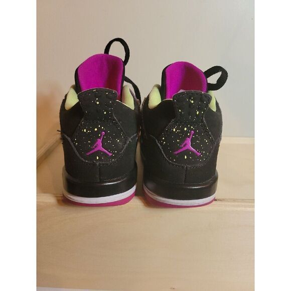 Air Jordan 4 Retro GT Fuchsia Lime Black Girls Sneakers - Picture 4 of 6